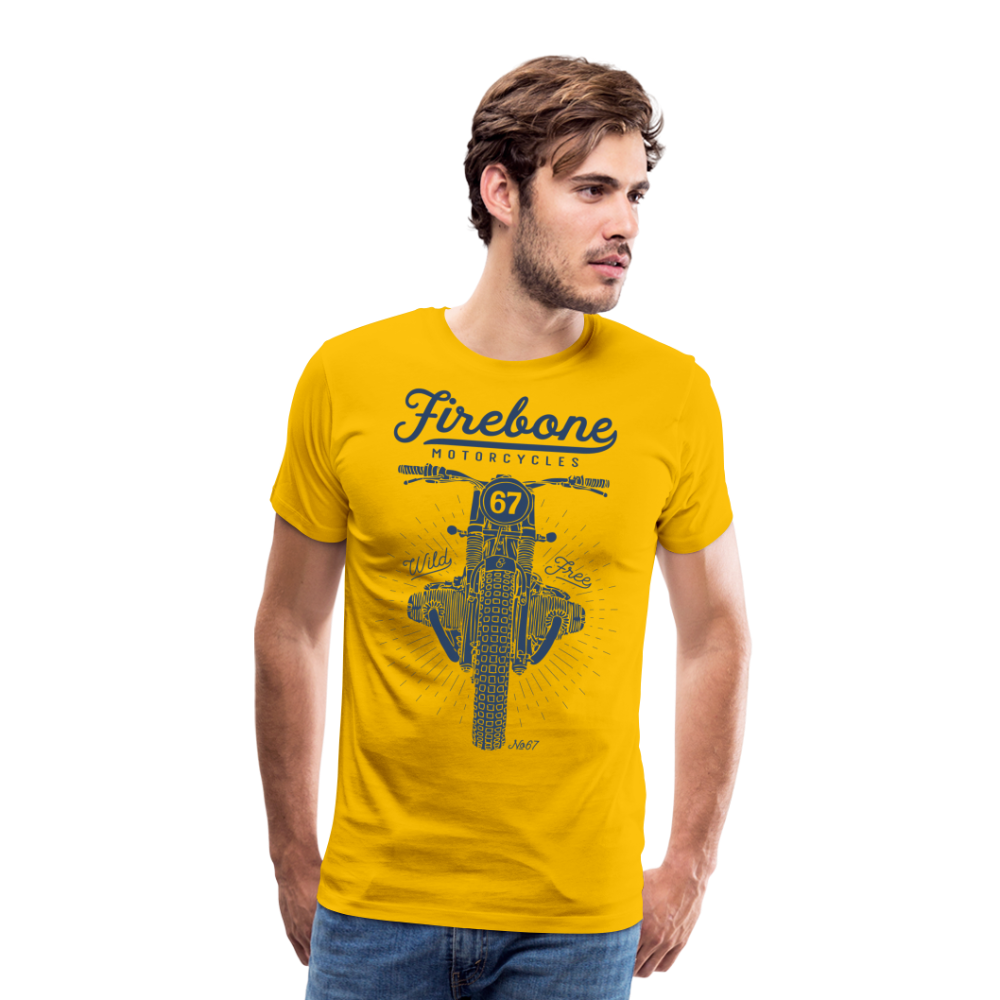 No.67 Firebone motorcycle t-shirt - sun yellow