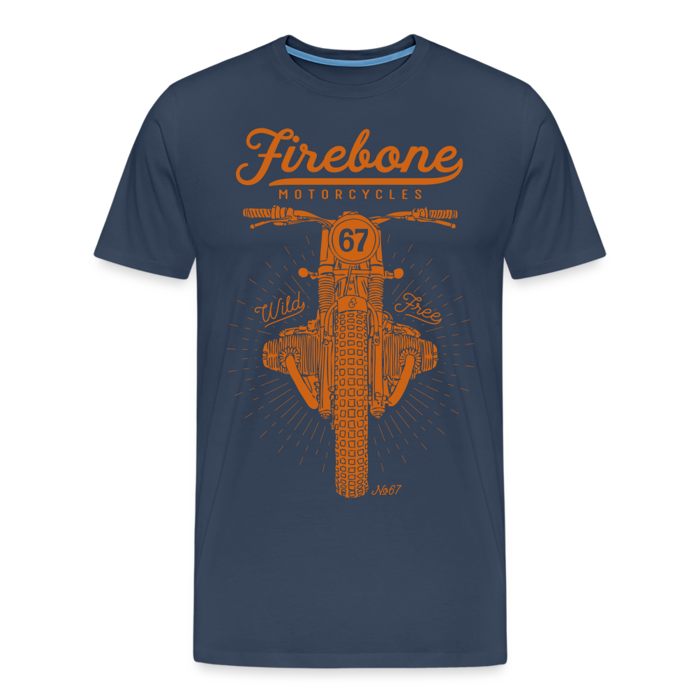 No.67 Firebone motorcycle t-shirt - navy