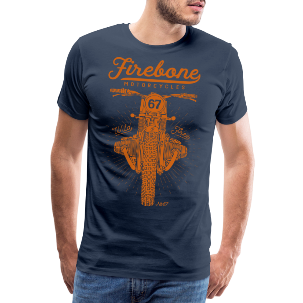 No.67 Firebone motorcycle t-shirt - navy