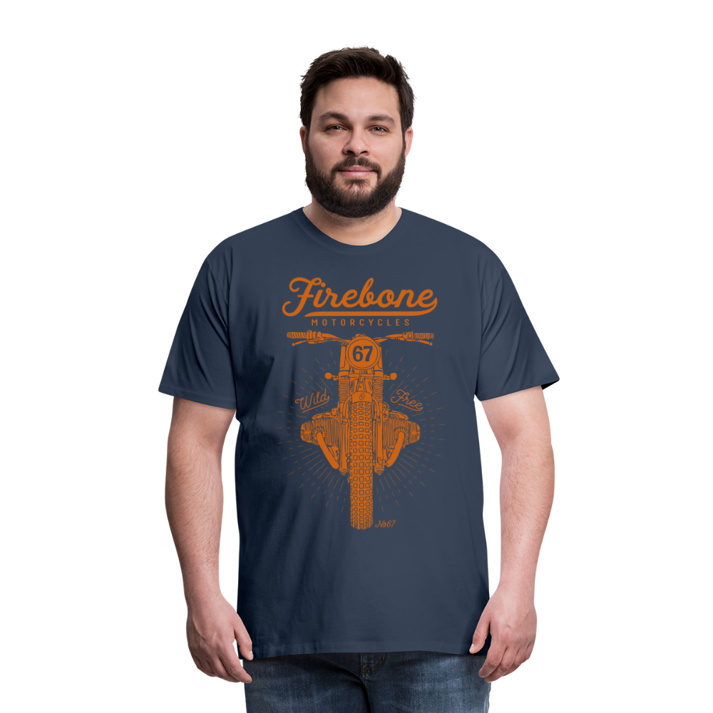 No.67 Firebone motorcycle t-shirt - navy