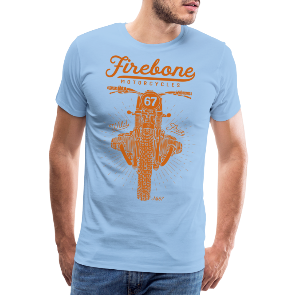 No.67 Firebone motorcycle t-shirt - sky