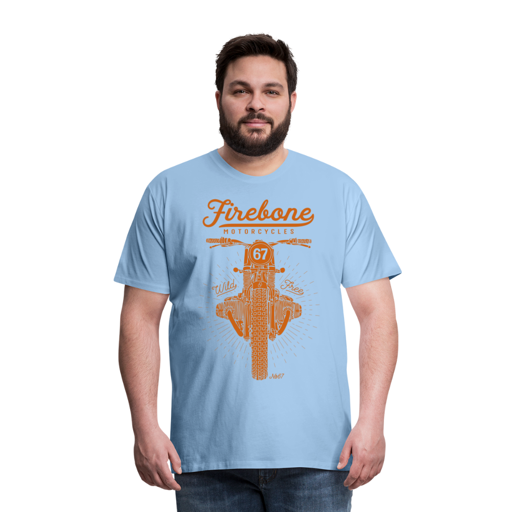 No.67 Firebone motorcycle t-shirt - sky