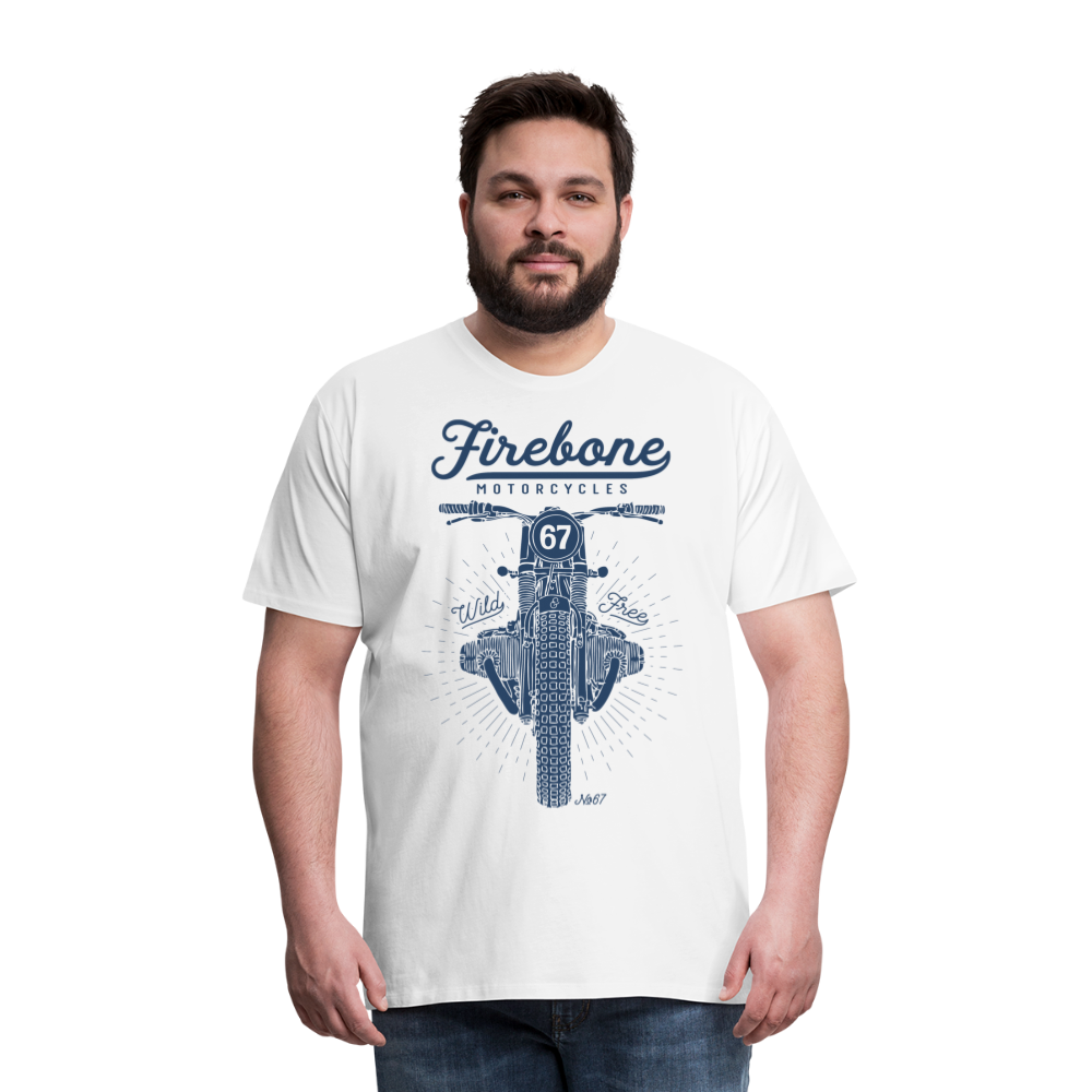 No.67 Firebone motorcycle t-shirt - white