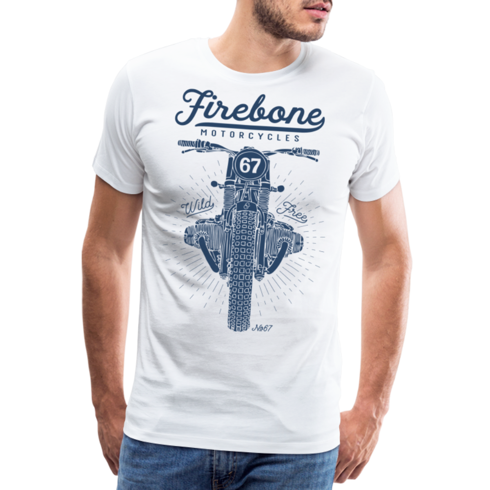 No.67 Firebone motorcycle t-shirt - white