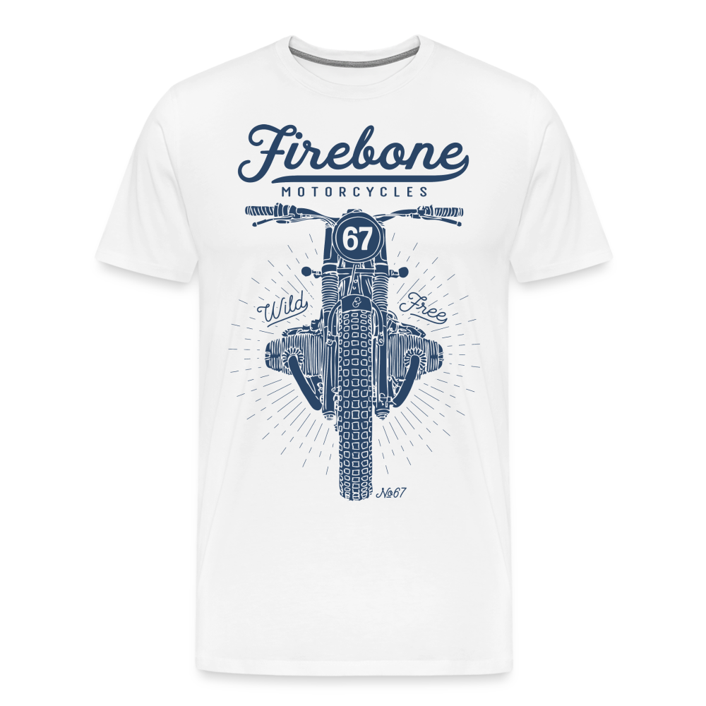 No.67 Firebone motorcycle t-shirt - white