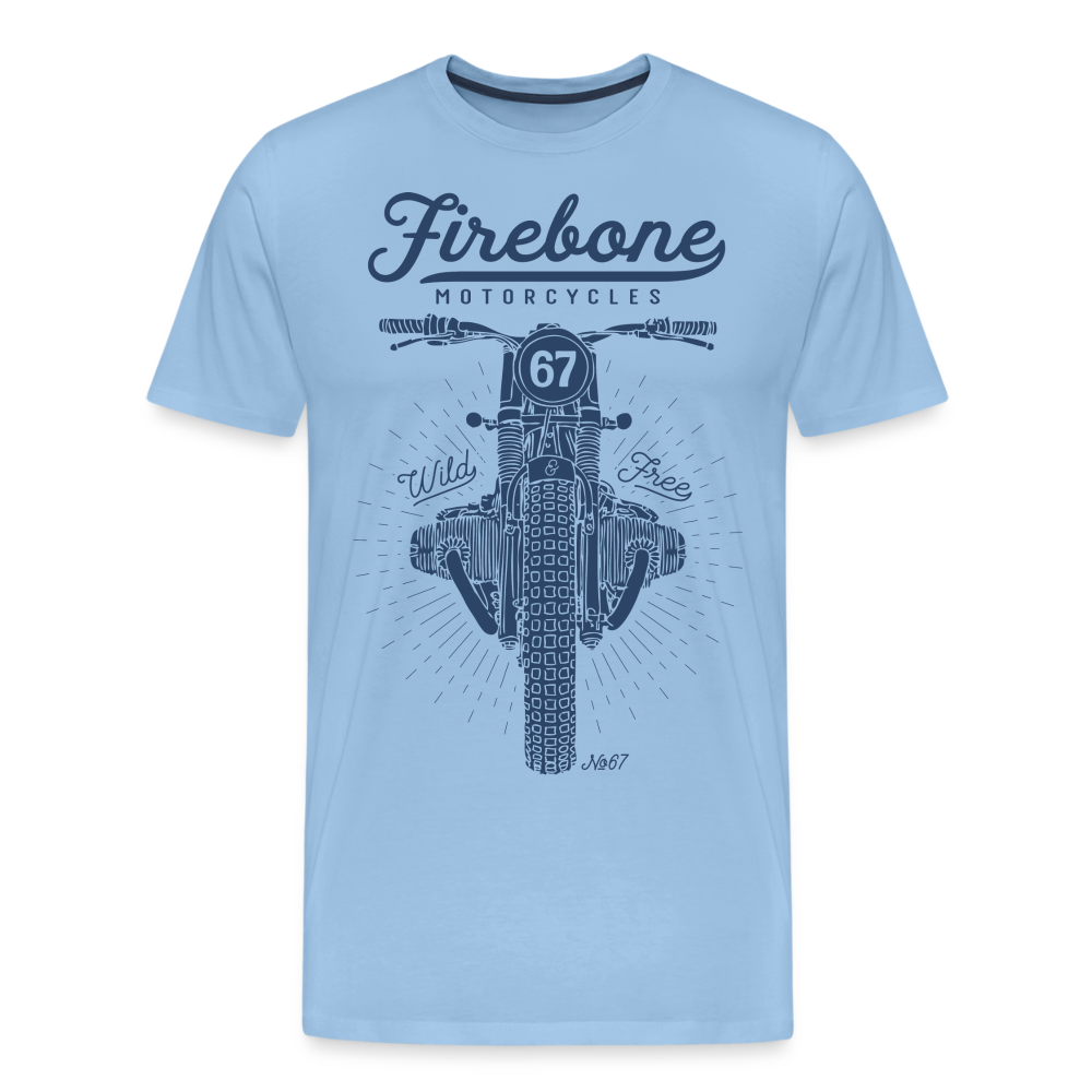 No.67 Firebone motorcycle t-shirt - sky