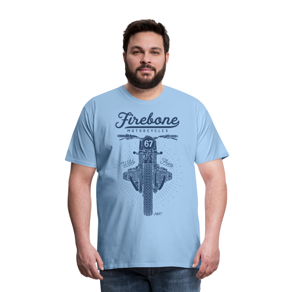 No.67 Firebone motorcycle t-shirt - sky