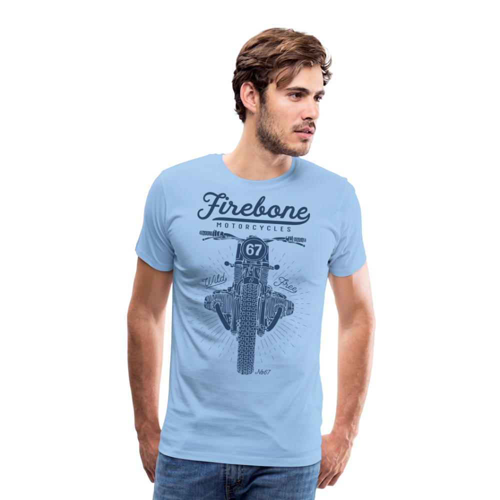 No.67 Firebone motorcycle t-shirt - sky