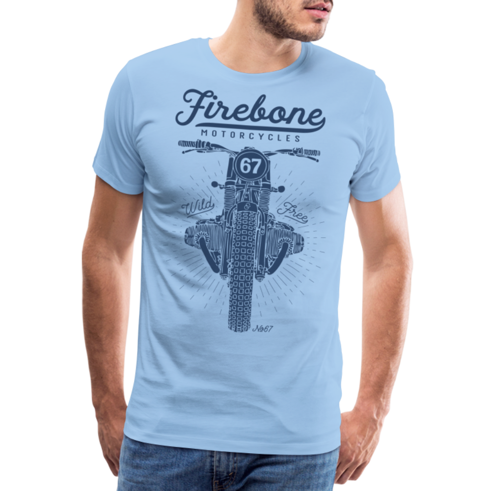 No.67 Firebone motorcycle t-shirt - sky