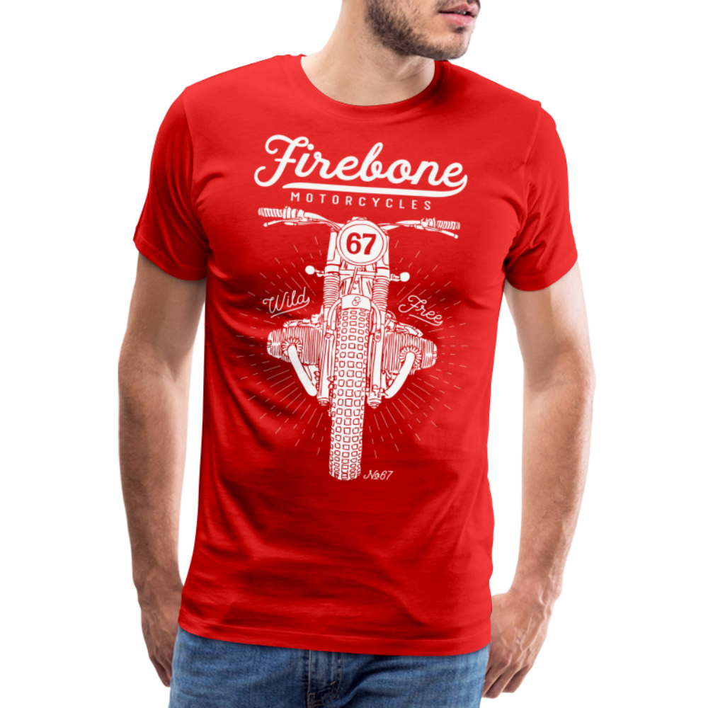 No.67 Firebone motorcycle t-shirt - red