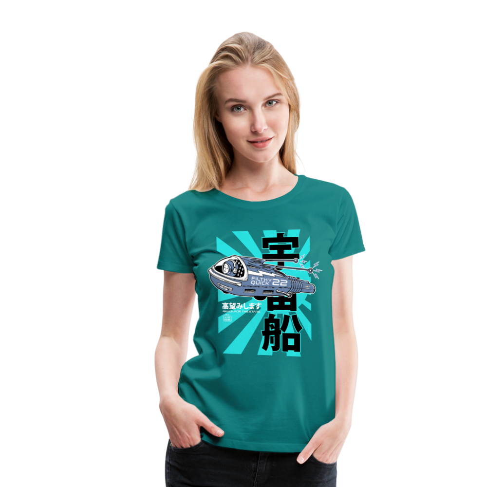 Filthy Quick Space Ship - Premium T-Shirt - diva blue