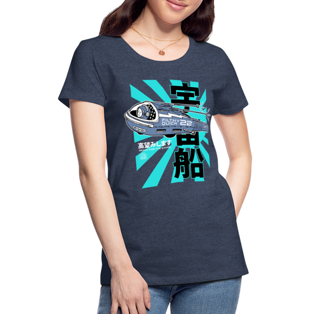 Filthy Quick Space Ship - Premium T-Shirt - heather blue