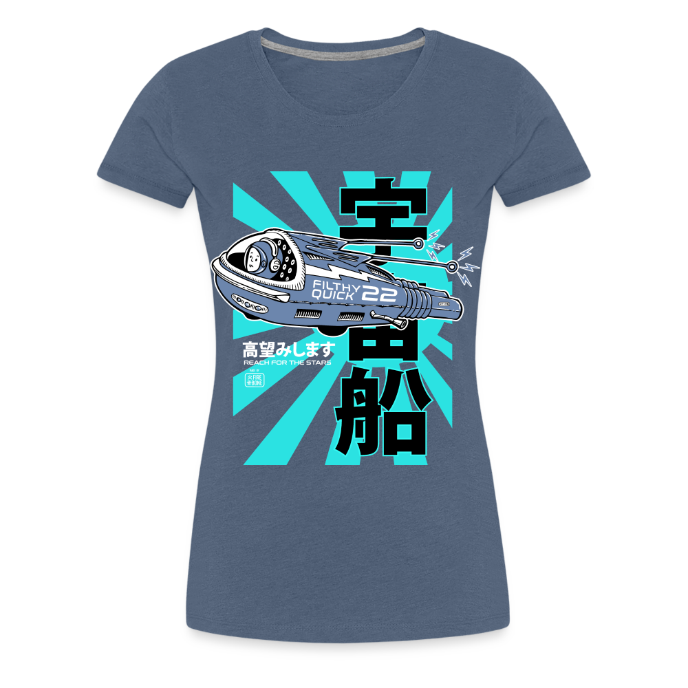 Filthy Quick Space Ship - Premium T-Shirt - heather blue