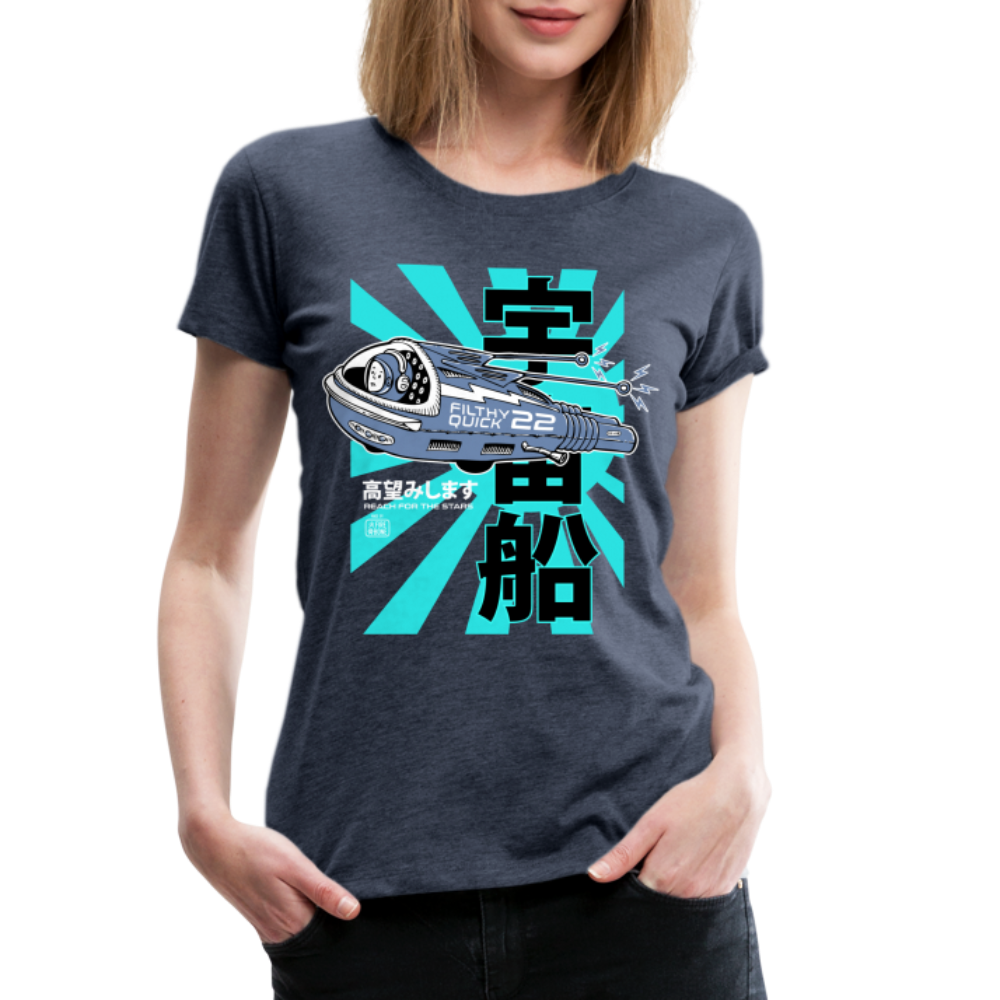 Filthy Quick Space Ship - Premium T-Shirt - heather blue