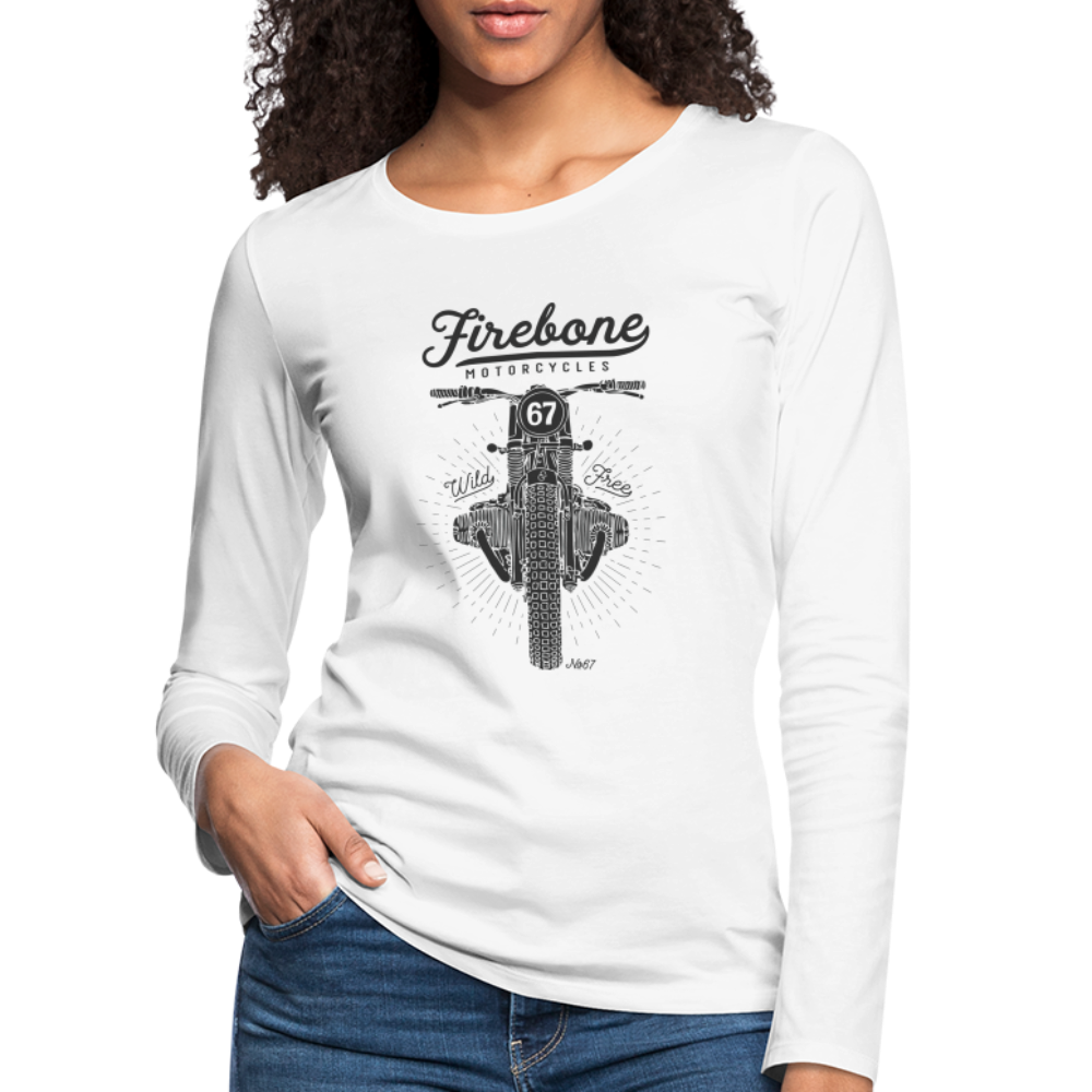 Wild and Free - Premium Long sleeve Shirt - white