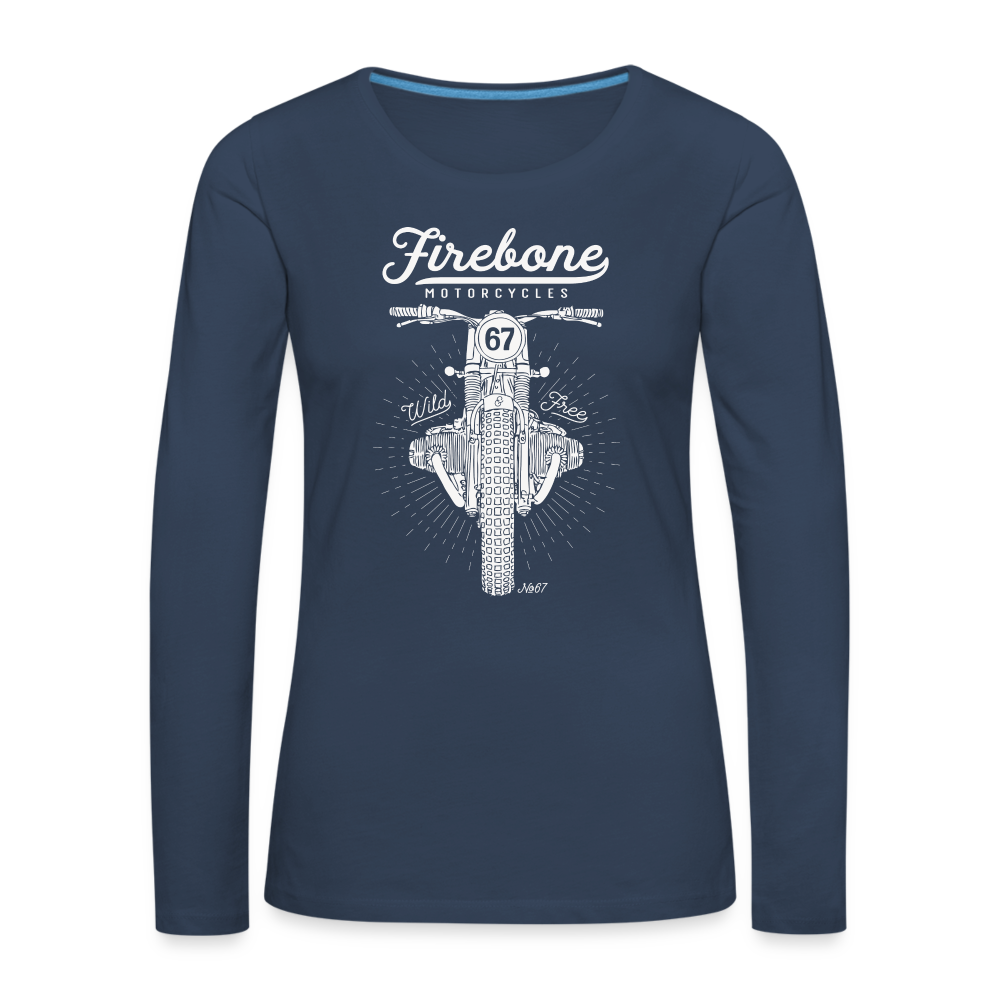 Wild and Free - Premium Long sleeve shirt - navy