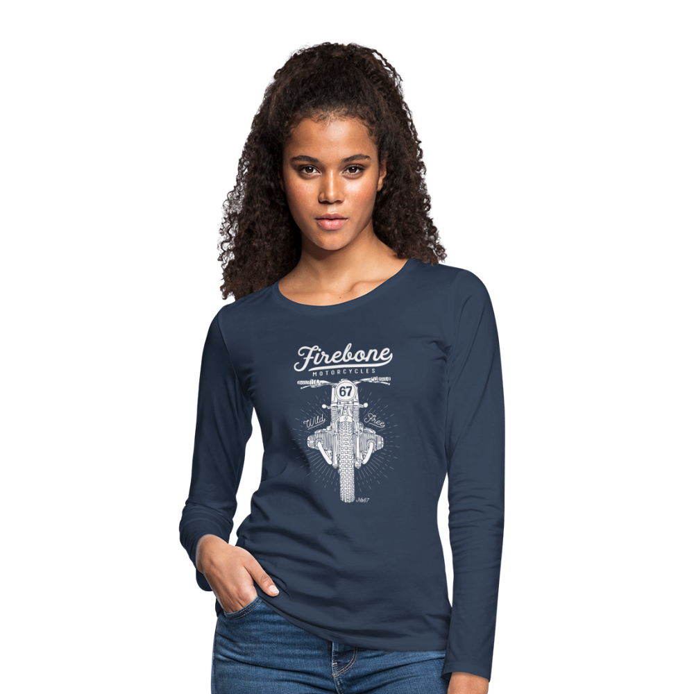 Wild and Free - Premium Long sleeve shirt - navy