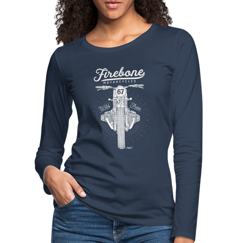 Wild and Free - Premium Long sleeve shirt - navy