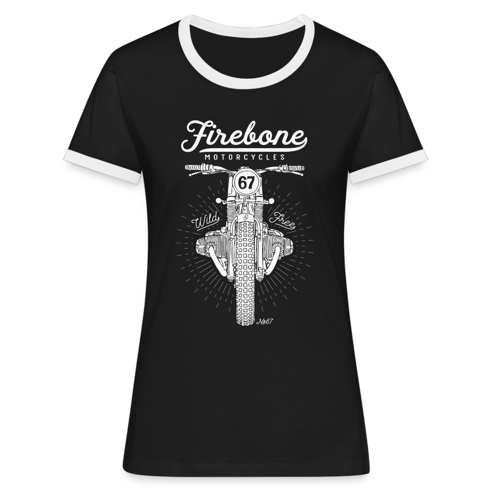 Wild and Free - Ringer t-shirt - black/white