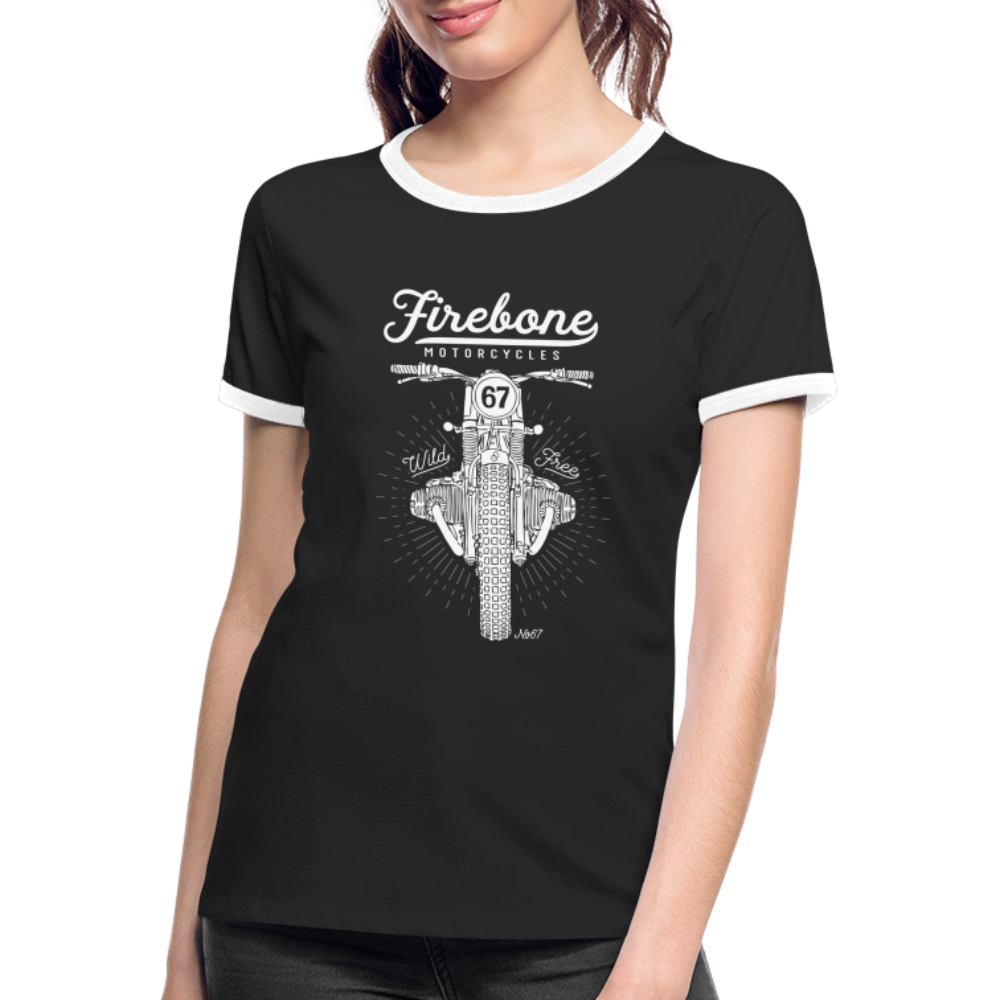 Wild and Free - Ringer t-shirt - black/white