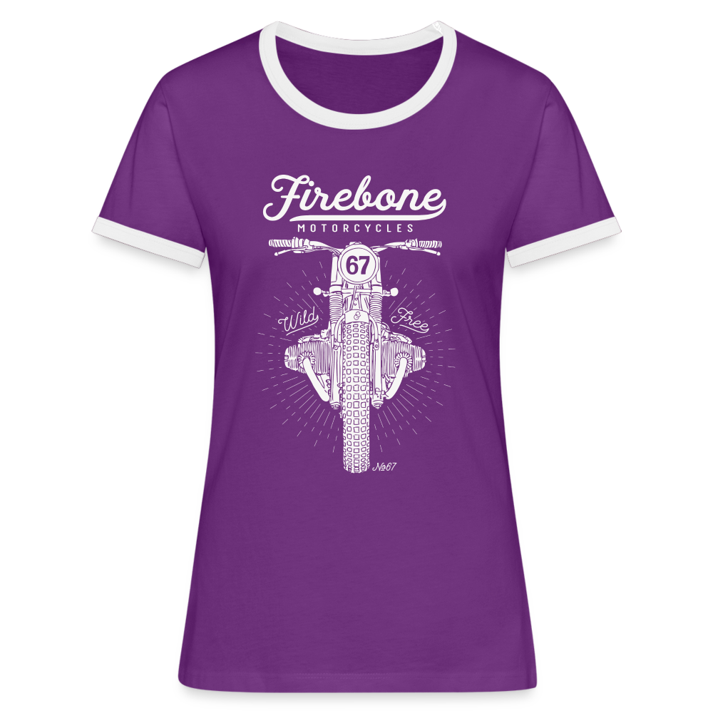 Wild and Free - Ringer t-shirt - purple/white