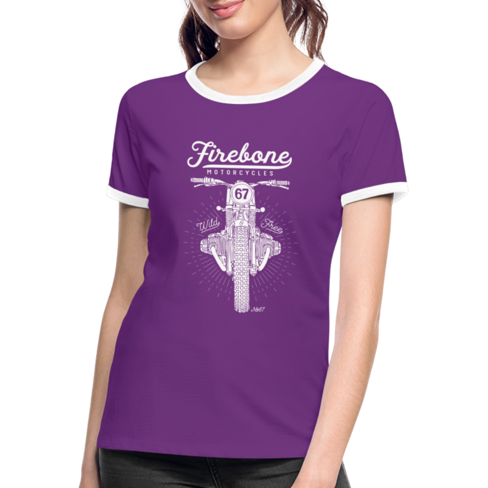 Wild and Free - Ringer t-shirt - purple/white