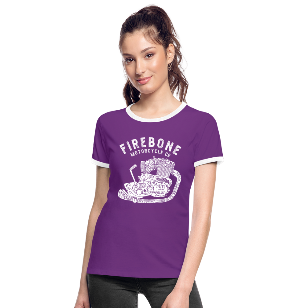 Guts before Glory - Ringer t-shirt - purple/white