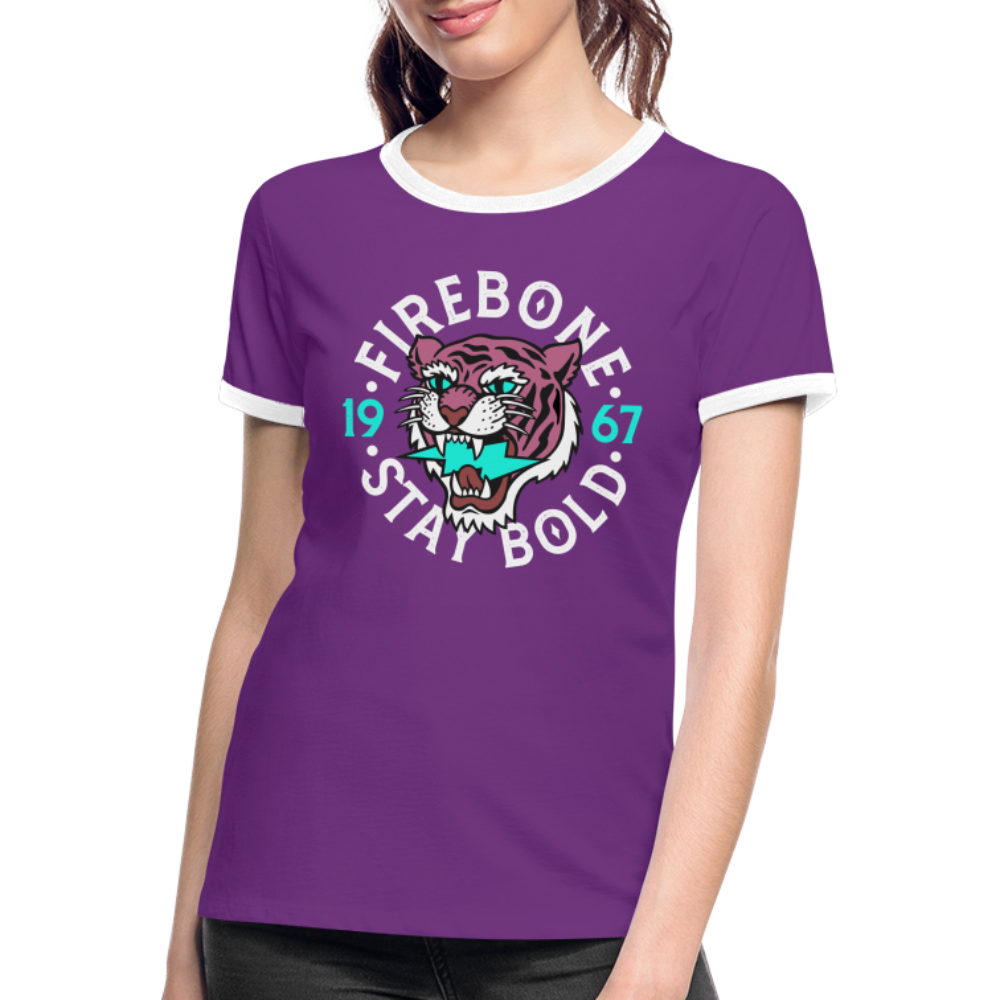 Stay Bold - Ringer T-Shirt - purple/white