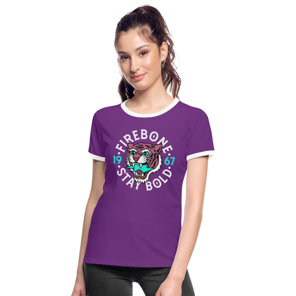 Stay Bold - Ringer T-Shirt - purple/white