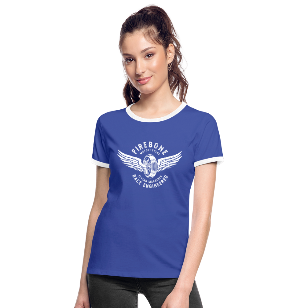 Wheels and wings - Ringer t-shirt - blue/white