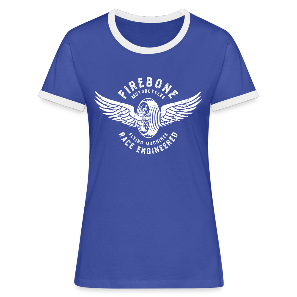 Wheels and wings - Ringer t-shirt - blue/white