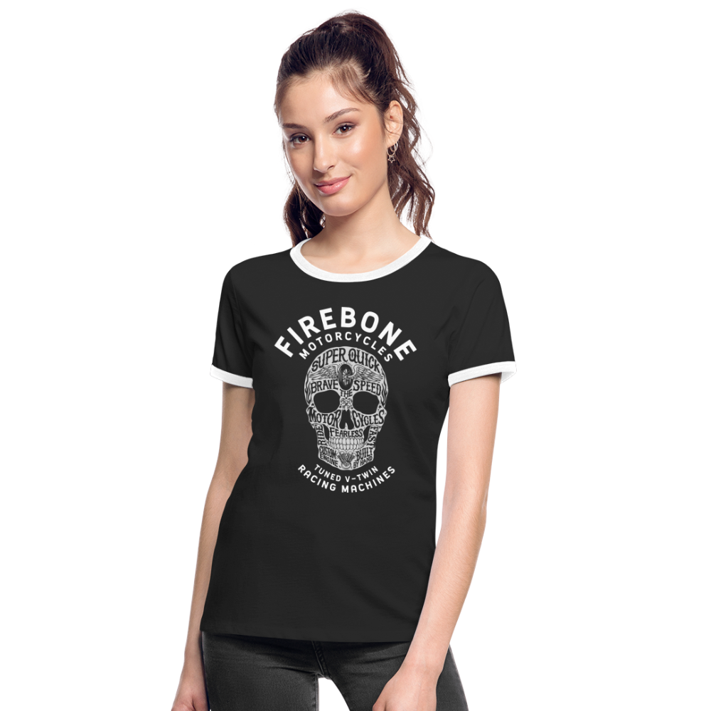 Super Quick Skull - Ringer t-shirt - black/white