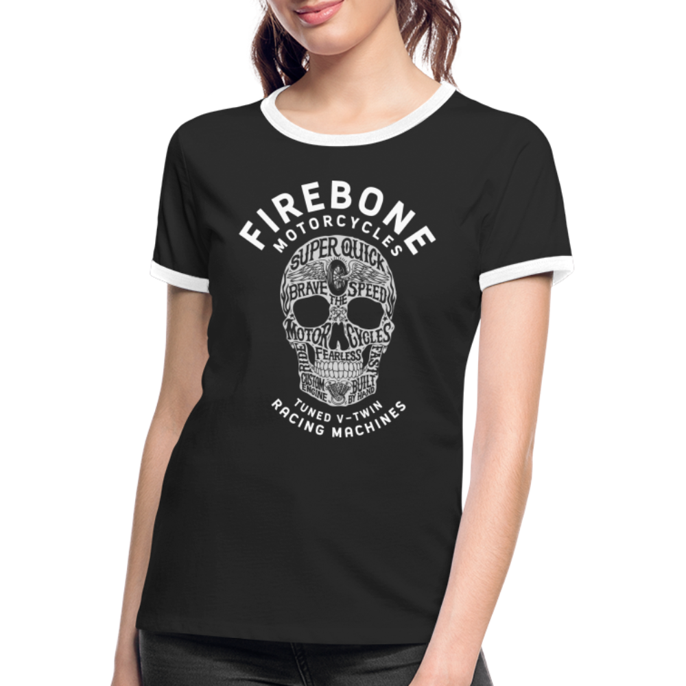 Super Quick Skull - Ringer t-shirt - black/white