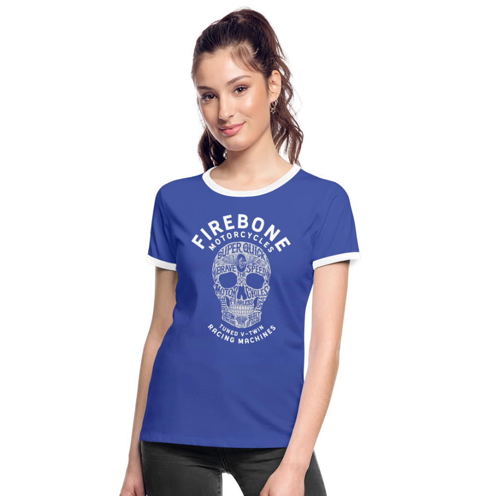 Super Quick Skull - Ringer t-shirt - blue/white
