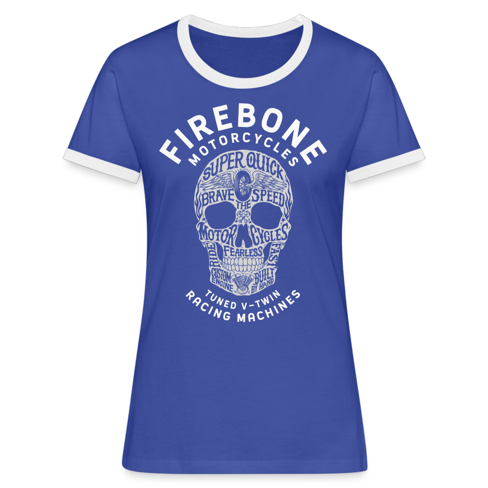 Super Quick Skull - Ringer t-shirt - blue/white
