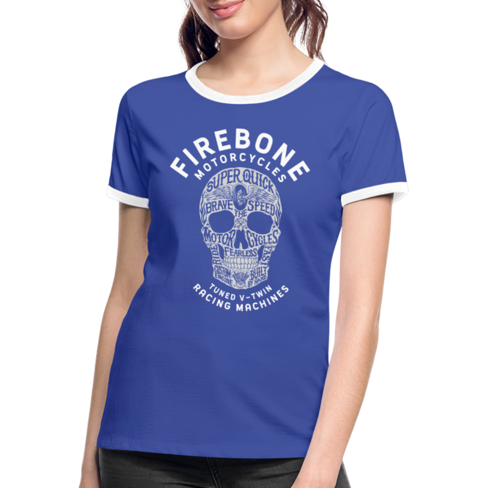 Super Quick Skull - Ringer t-shirt - blue/white
