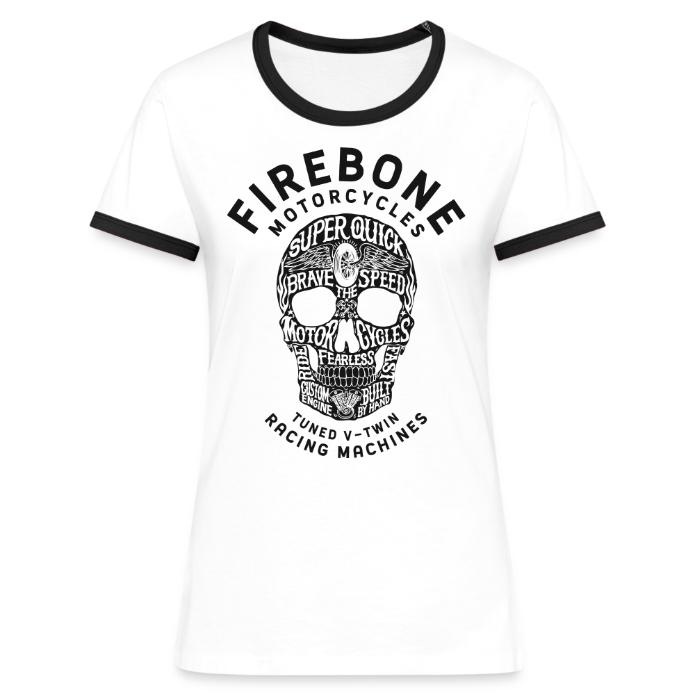 Super Quick Skull - Ringer t-shirt - white/black