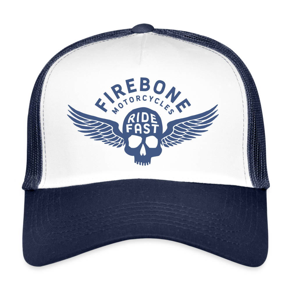Skull and Wings - Trucker Cap - white/navy