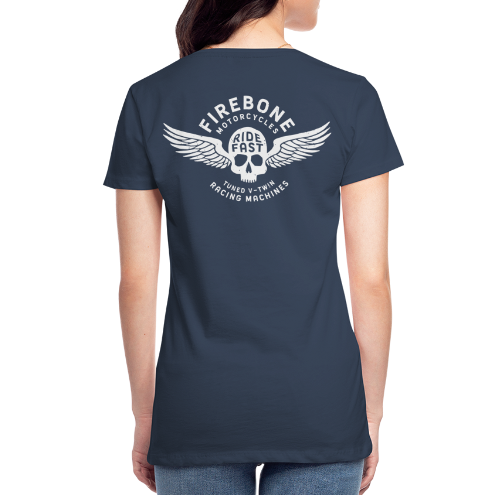 Super Quick Skullz - Women’s Navy Blue Premium T-Shirt - navy