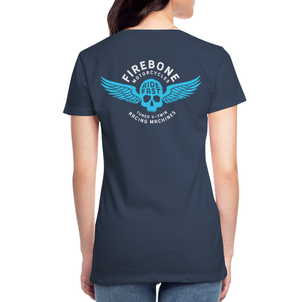 Super Quick Skullz - Women’s Navy Premium T-Shirt - navy
