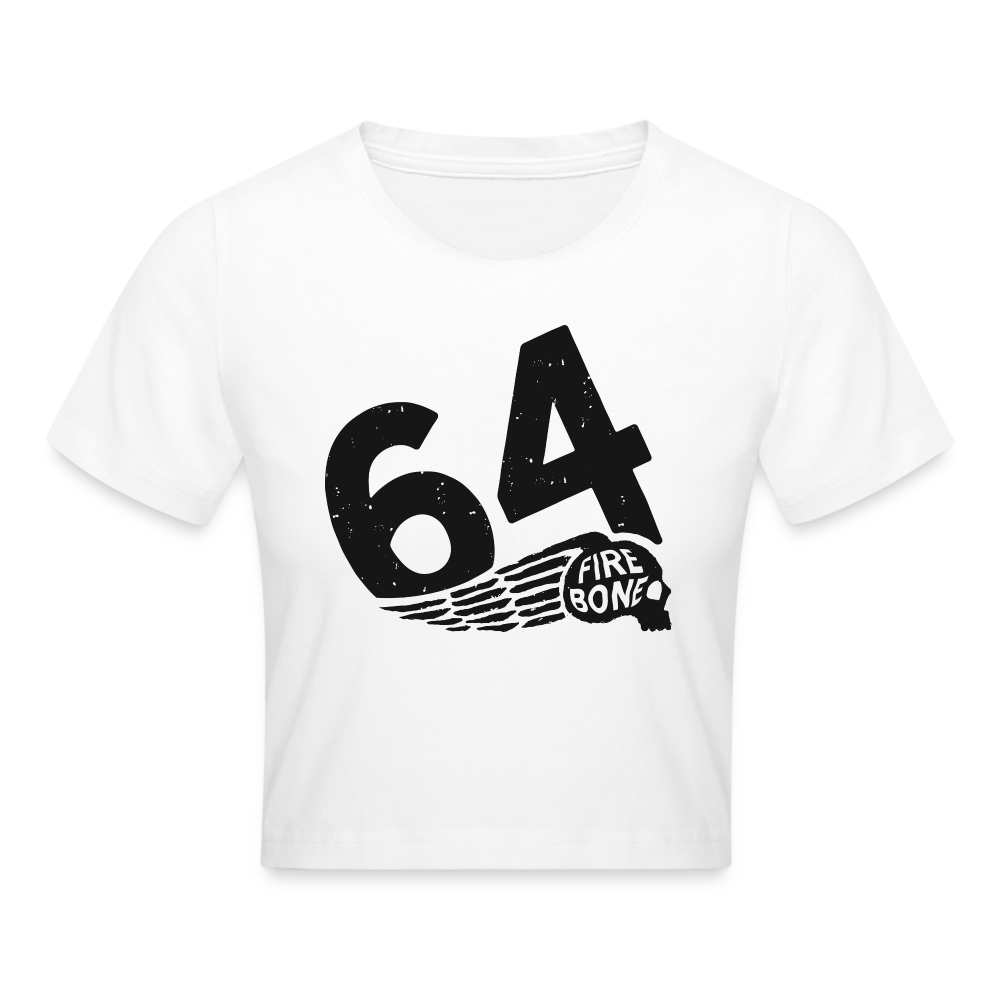 64 Skullz- White Crop T-Shirt - white