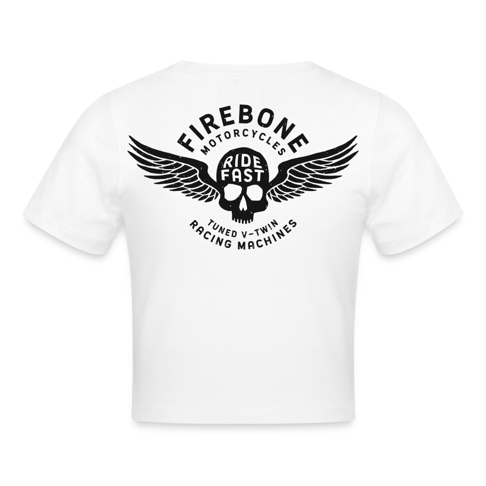 64 Skullz- White Crop T-Shirt - white