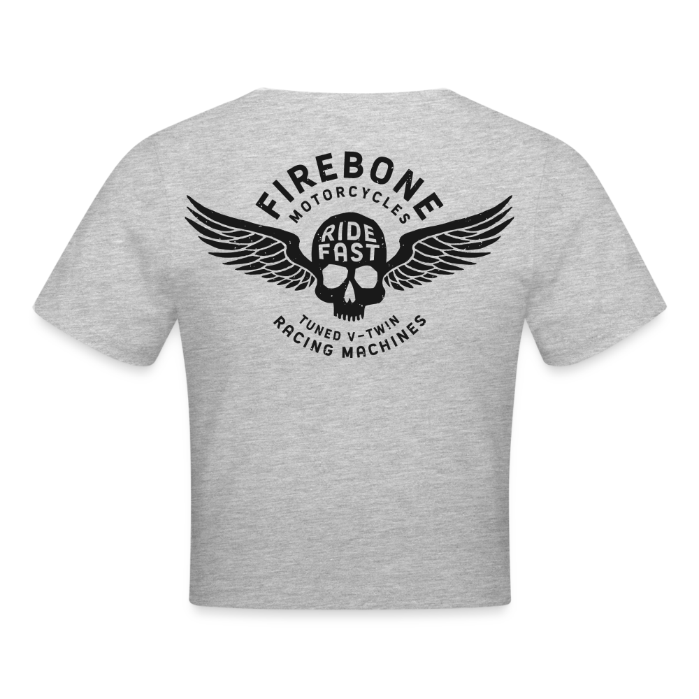 64 Skullz- Grey Crop T-Shirt - heather grey