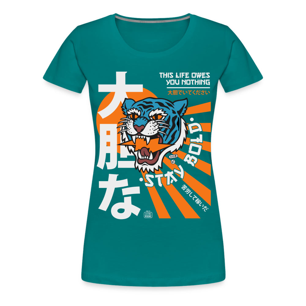 Women’s This Life Owes You Nothing Diva Blue Premium T-Shirt - diva blue
