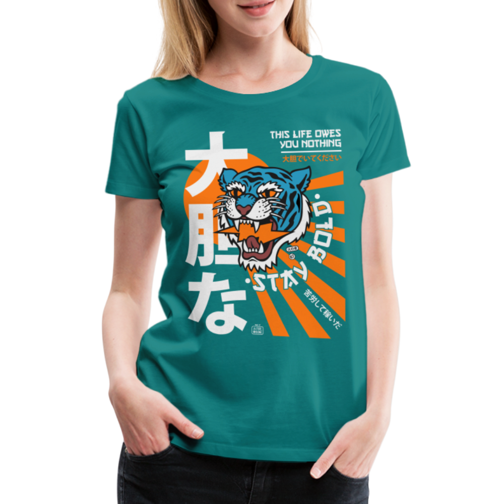Women’s This Life Owes You Nothing Diva Blue Premium T-Shirt - diva blue