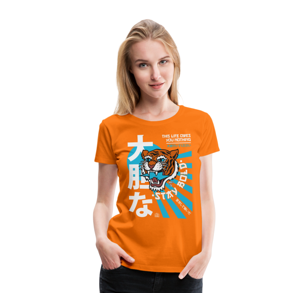 Women’s Premium This Life Owes You Nothing Orange 2 T-Shirt - orange