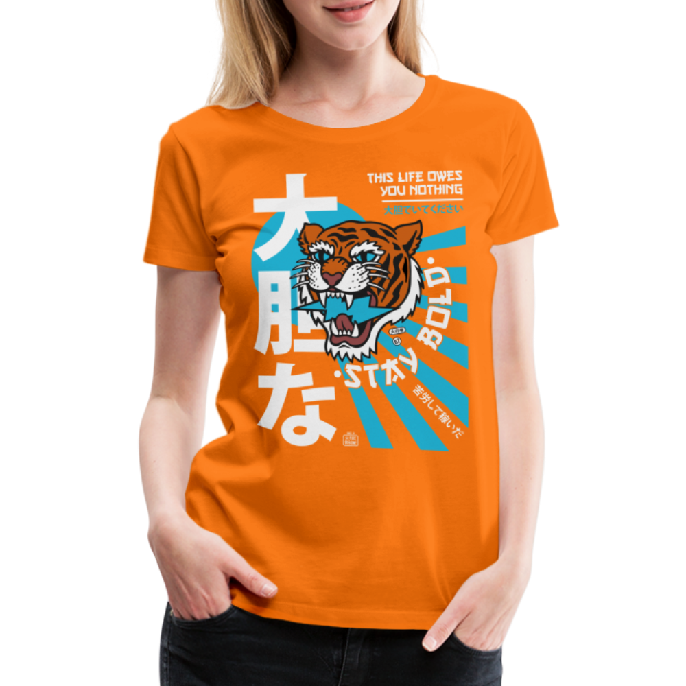 Women’s Premium This Life Owes You Nothing Orange 2 T-Shirt - orange