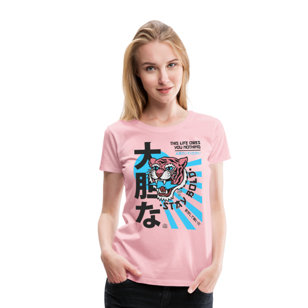 Women’s Premium This Life Owes You Nothing Pink T-Shirt - rose shadow