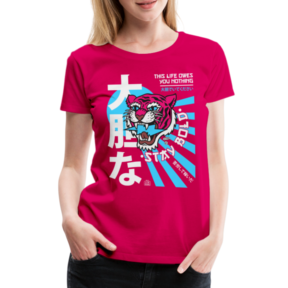 Women’s Premium This Life Owes You Nothing T-Shirt - dark pink