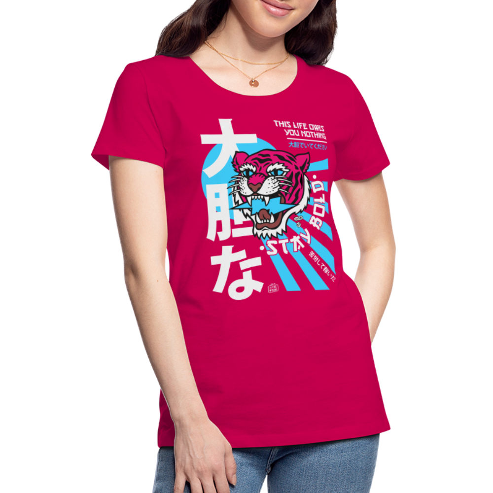 Women’s Premium This Life Owes You Nothing T-Shirt - dark pink